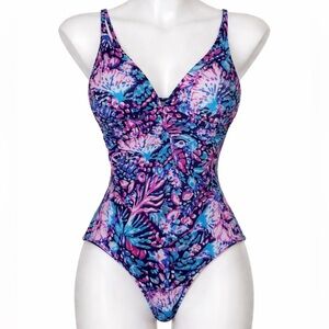 Stella Parker Floral One-Piece Swimsuit size small